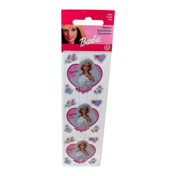 Sealed vintage 2000 SandyLion Barbie Doll stickers bride Barbie in a heart - Picture 1 of 2